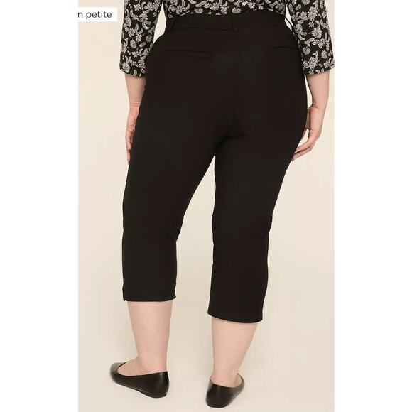 Lane Bryant Women 18 Black 4- Season Cotton Stretch Slim Capri Pants - Picture 4 of 7